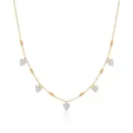 Elegante vergulde roestvrijstalen ketting met schitterende hartkristal hangers. - Hart Strass Stijl