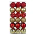 Bolas de Navidad set 36 piezas 6cm adornos irrompibles para arbol de navidad rojo - Estilo Pintado Grabado / 36 Unidades/Paquete (Dorado Rojo)