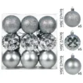 Set di palline di Natale argentate 1pz 6cm ornamenti decorativi per albero festa decorazione - Argento