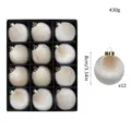 Velvet Christmas tree balls, champagne gradient fabric hanging ornaments, 8cm 12pcs set - 12 Pieces/Pack (8cm) / Champagne