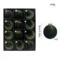 12pcs green velvet Christmas ornaments balls 8cm festival tree hanging decoration set gift box - 12 Pieces/Pack (8cm) / Dark Green