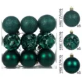 Palline di Natale set 18 pezzi 6cm decorazioni per albero di Natale infrangibili feste casa. - Verde Scuro