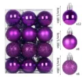 Lila Christbaumkugeln 3cm kleine Weihnachtskugeln Set glänzend matt Glitzer 24 Stück - 24er Set / Lila