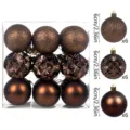 Set di palline di Natale marroni 6cm decorazioni per albero ornamenti invernali - Marrone