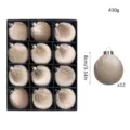 Velvet Christmas Tree Balls Set 12pcs Champagne Gold 8cm Hanging Ornaments Holiday Decor - 12 Pieces/Pack (8cm) / Rose Gold