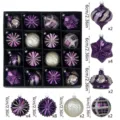 Palline di Natale 24 pz 6cm set decorazioni per albero di Natale pendenti viola - 24 Pezzi / Viola
