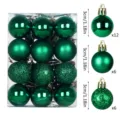 Weihnachtskugeln 3cm grün kleine Christbaumkugeln Set bruchfeste Baumschmuck Dekoration - 24er Set / Grün