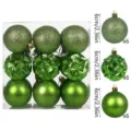 18pz palline di Natale 6cm verde lucido opaco glitter decorazioni per feste appese - Verde mela