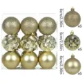 Set 18 Palline di Natale 6cm Addobbi per Albero Infrangibili Lucide Opache Decorative - Oro