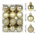 Weihnachtsbaumkugeln Set 3cm kleine Kunststoff Hängeornamente festliche Party Dekoration - 24er Set / Gold
