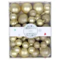 Christmas baubles set box 3/4/5cm shiny matte glitter ornaments holiday tree decor - Cake Box Style / 42 Pieces / Gold