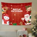 Weihnachtsbehang Wandbehang Weihnachtsfeier Heimtextildekoration roter Hintergrundstoff - 120*100cm (Inklusive Montagesatz) / Weihnachts-Wandbehang Modell 1