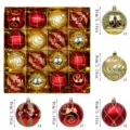 Christmas baubles 8cm 16pcs set red gold plastic decorative balls for holiday tree hanging. - 8 Sets 16 Painted Gold Box (Gold Red)
