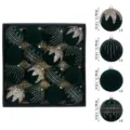 Christmas velvet baubles set, dark green glitter hanging ornaments for holiday tree decor 16pcs - 16 Pieces/Pack / Dark Green