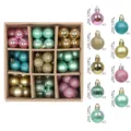 Christmas baubles set 3cm 99pcs mixed colors plastic balls tree hanging decor ornaments - Boxed / 99 Pieces/Pack (3cm) / Green Pink Gold
