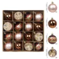 Weihnachten Christbaumkugeln Set 16 Stueck 6cm Kunststoff Christbaumschmuck Deko - 16er Pack / Braun