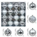 16pcs silver plastic Christmas balls set 8cm decorative ornaments for holiday tree - 8 Sets 16 Painted Gold Box (Silver)