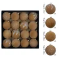 Velvet Christmas tree balls set 8cm decorative hanging ornaments 16pcs luxury gift box decor. - 16 Pieces/Pack / Khaki