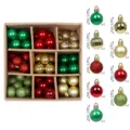 Christmas tree baubles set shatterproof hanging ornaments festive party decor 3cm 99pcs - Boxed / 99 Pieces/Pack (3cm) / Gold Red Green