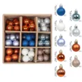99Pcs 3cm Christmas Tree Baubles Ornaments Mixed Colors Shatterproof Hanging Balls for Holiday Decor - Boxed / 99 Pieces/Pack (3cm) / Bronze Blue