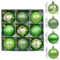 Bolas de Navidad 9 piezas 6cm verde adornos irrompibles para arbol fiesta decoracion - 9 piezas/paquete (6cm) / Verde Fruta