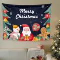 Arazzo da parete natalizio decorazione per feste sfondo panno arredamento casa festivo - 80*60cm (Kit di Installazione Incluso) / Arazzo da parete natalizio - Stile 9