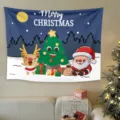 Arazzo di Natale appendiabiti da parete decorazione festa di festa simpatico cartone animato Bab - Arazzo da parete natalizio - Stile 12 / 80*60cm (Kit di Installazione Incluso)