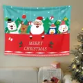 Arazzo di Natale appendiabiti da parete sfondo decorazione per festa casa stanza - Arazzo appeso di Natale stile 15 / 80*60cm (Kit di Installazione Incluso)