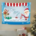 Arazzo da parete di Natale sfondo per feste natalizie decorazione accogliente per casa - 80*60cm (Kit di Installazione Incluso) / Tessuto da appendere di Natale stile 20