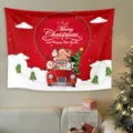 Arazzo di Natale appendiabiti da parete sfondo decorazione per festa a casa accogliente. - 80*60cm (Kit di Installazione Incluso) / Tessuto da appendere di Natale stile 23