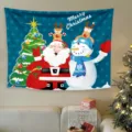 Arazzo da parete natalizio decorazione per feste di fine anno sfondo festivo casa - 80*60cm (Kit di Installazione Incluso) / Arazzo natalizio da appendere stile 29
