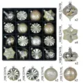Set di palline di Natale 24pz 6cm ornamenti dipinti galvanizzati in confezione regalo - 24 Pezzi / Oro