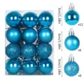 24er Set blaue Christbaumkugeln, 3 cm bruchsichere Weihnachtskugeln für Baum Party Dekoration. - 24er Set / Seeblau