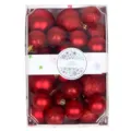 26pcs Christmas baubles set red shiny matte glitter ornaments for holiday tree decor - 26 Pcs Cake Box (Red)