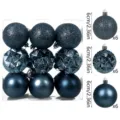 Set 18 palle di Natale 6 cm blu scuro palline decorative infrangibili per feste - Blu Notte