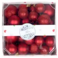 Christmas baubles set red plastic hanging ornaments holiday home tree decoration 28pcs - 28PCS / Red
