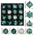 Set 24 palline di Natale 6cm verde galvanizzato decorazioni pendenti per albero - 24 Pezzi / Verde