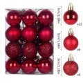 Weihnachtskugeln 3cm rot unzerbrechlich Christbaumkugeln Deko Set für Weihnachtsbaum Party. - 24er Set / Rot