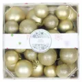 Gold Christmas baubles set plastic decorative hanging ornaments for holiday tree decor - 28PCS / Gold