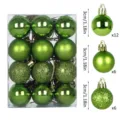 Weihnachtskugeln 3cm gruen kunststoff christbaumkugeln set deko oester weihnachtsbaumschmuck - 24er Set / Obstgrün