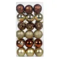 Bolas de navidad para arbol conjunto dorado bronce 6cm adornos decoracion para fiesta. - Estilo Pintado Ondulado / 36 Unidades/Paquete (Marrón Dorado)