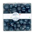 Christmas baubles set 44pcs shatterproof ornaments for Christmas tree holiday party blue decoration - 44 Pieces/Pack / Navy Blue
