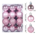 Rosa 3cm Weihnachtskugeln Set, glänzende matte Glitzer Christbaumkugeln für Festtagsdeko. - 24er Set / Rosa