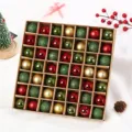 Christmas baubles 49pcs 3cm small ornaments set for tree hanging holiday party decor - 49 Pieces/Pack / Gold Red Green