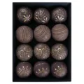 Vintage Christmas decorative balls set, 8cm antique hanging ornaments for holiday tree decor. - 12 Pieces/Pack / Coffee Gold