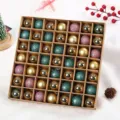 Christmas tree baubles 3cm 49 pieces boxed set shiny and glitter decorative balls for holiday. - 49 Pieces/Pack / Blue Pink Gold