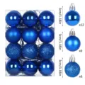 Blaues Weihnachtsbaum Christbaumkugeln Set, 3cm Kunststoff Deko Kugeln für Party Feier. - 24er Set / Saphirblau