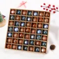 Christmas baubles 3cm 49pcs set in cardboard box festive tree hanging ornaments decor - 49 Pieces/Pack / Blue Rose Gold
