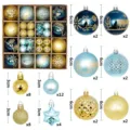 Christmas ornament balls set 42pcs 3-6cm shatterproof tree hanging pendants decorations box - Blue and Gold