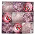 8cm 9Stk Weihnachten Christbaumkugeln Set rosa Dekokugeln Baumanhänger Feiertag Deko - 9 Stück/Packung / Rosa